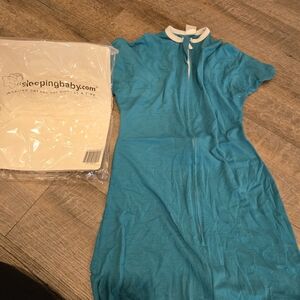 Teal Baby Sleep Sack with White Collar
